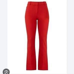 Derek Lam 10 NEW  Red Cropped Flare Trousers